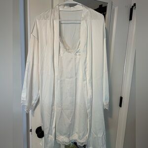 Bridal getting ready satin teddy and robe